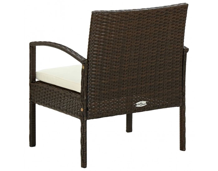 Sonata Градински стол с възглавница, полиратан, кафяв