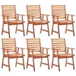 Sonata Градински трапезни столове, 6 бр, акация масив - Градински столове