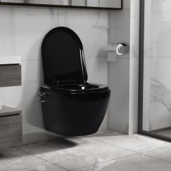 Sonata Окачена тоалетна чиния без ръб с функция биде, керамична, черна - Баня