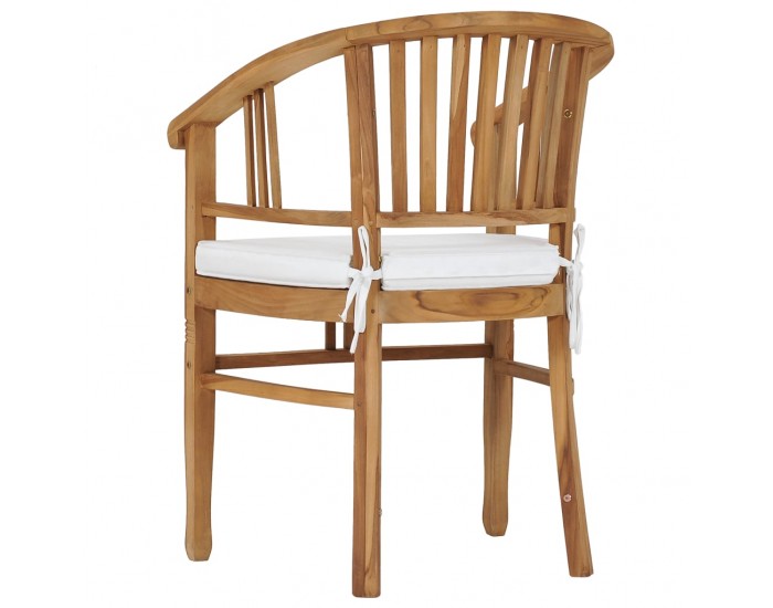 Sonata Градински столове с възглавници, 2 бр, тиково дърво масив