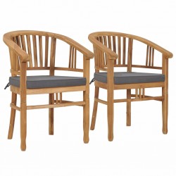 Sonata Градински столове с възглавници, 2 бр, тиково дърво масив - Градина