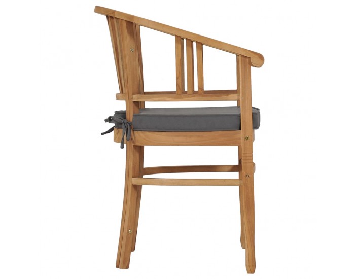 Sonata Градински столове с възглавници, 2 бр, тиково дърво масив