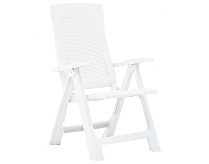 Sonata Градински регулируеми столове, 2 бр, пластмаса, бели
