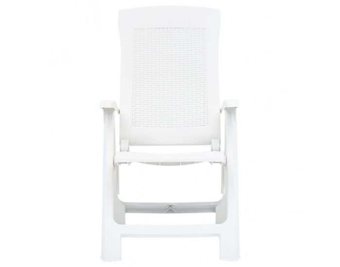 Sonata Градински регулируеми столове, 2 бр, пластмаса, бели