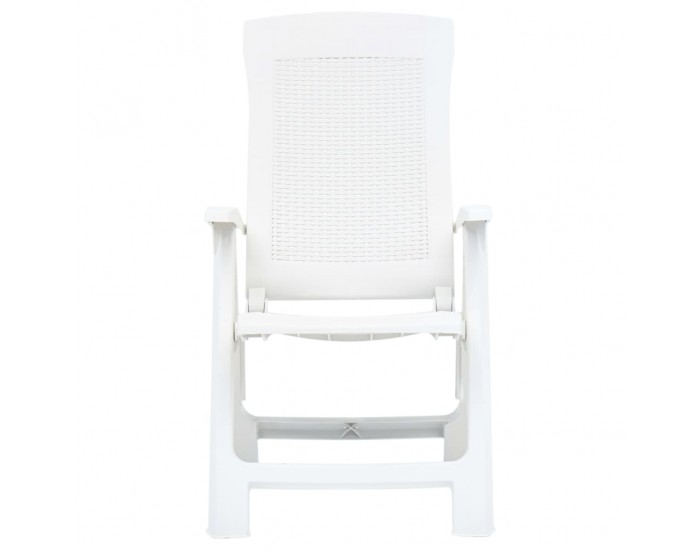 Sonata Градински регулируеми столове, 2 бр, пластмаса, бели