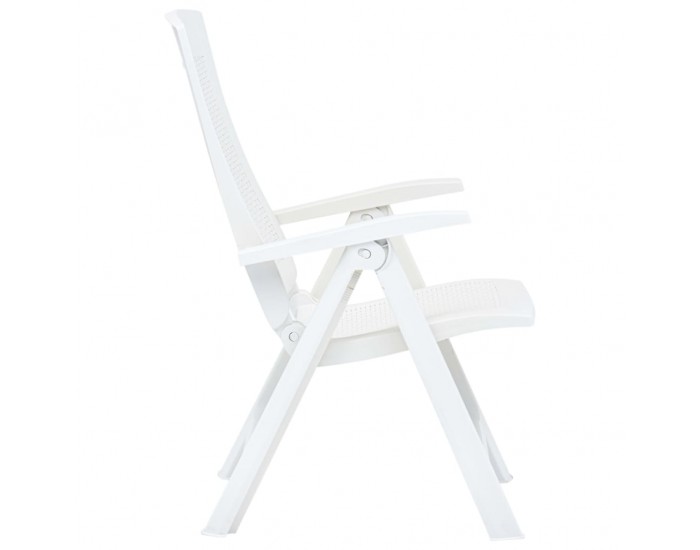 Sonata Градински регулируеми столове, 2 бр, пластмаса, бели