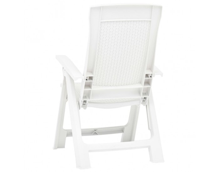 Sonata Градински регулируеми столове, 2 бр, пластмаса, бели