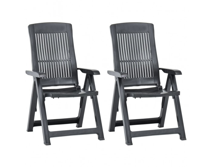 Sonata Градински регулируеми столове, 2 бр, пластмаса, антрацит