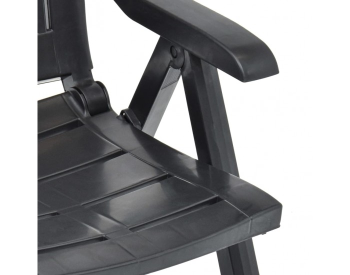 Sonata Градински регулируеми столове, 2 бр, пластмаса, антрацит