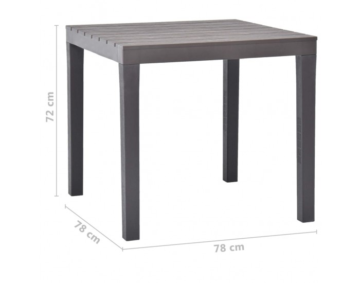 Sonata Градинска маса с 2 пейки, пластмаса, кафява