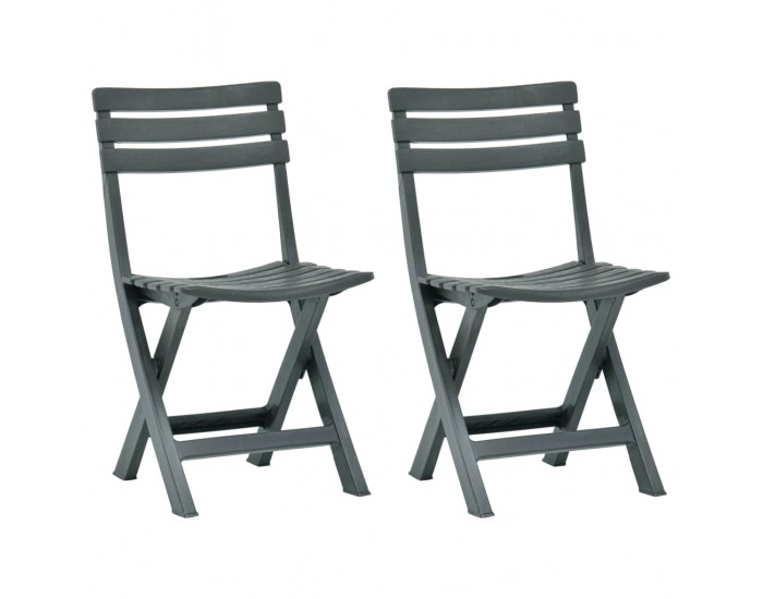 Sonata Сгъваеми градински столове, 2 бр, пластмаса, зелени