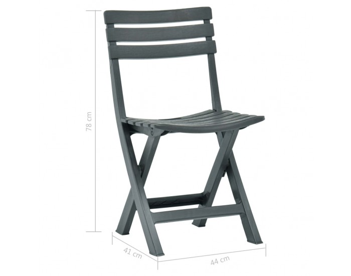 Sonata Сгъваеми градински столове, 2 бр, пластмаса, зелени