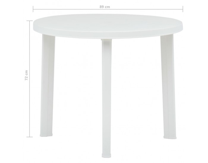 Sonata Градинска маса, бяла, 89 см, пластмаса