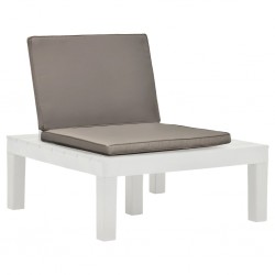 Sonata Градински лаундж стол с шалте, пластмаса, бял - Градински маси