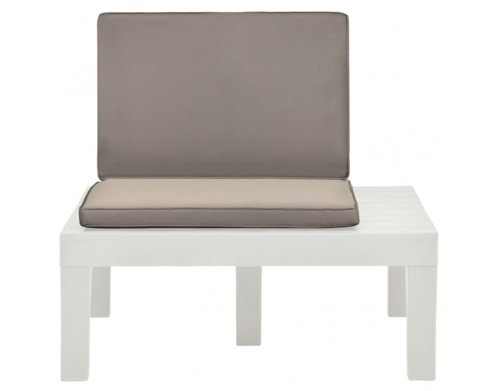 Sonata Градински лаундж стол с шалте, пластмаса, бял