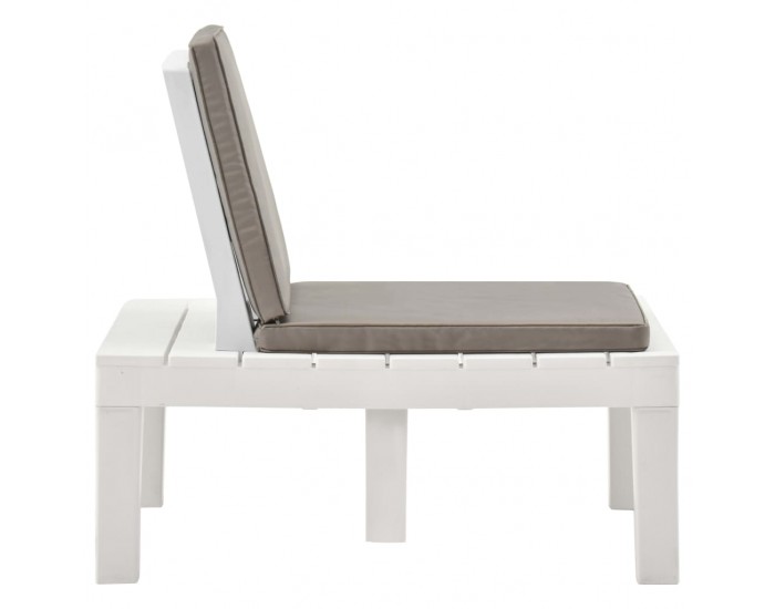 Sonata Градински лаундж стол с шалте, пластмаса, бял