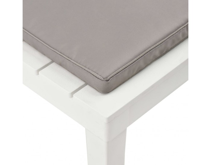 Sonata Градински лаундж стол с шалте, пластмаса, бял