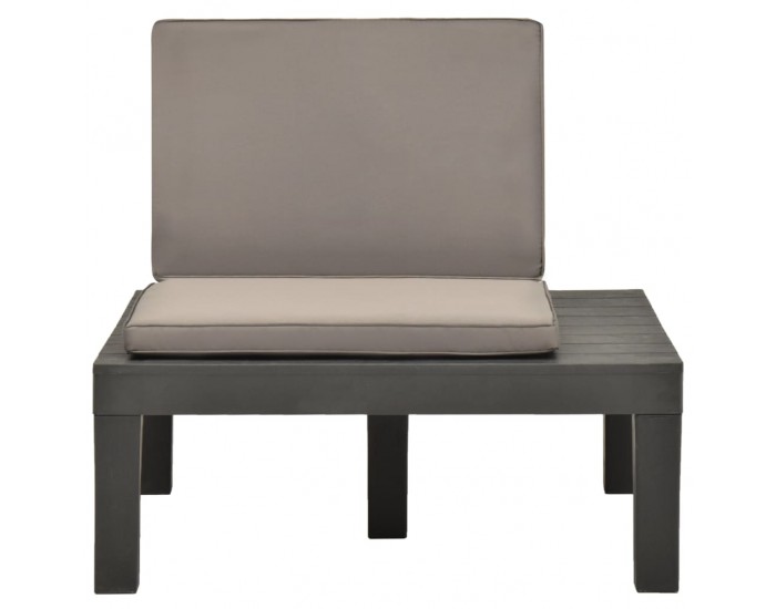 Sonata Градински лаундж стол с шалте, пластмаса, антрацит