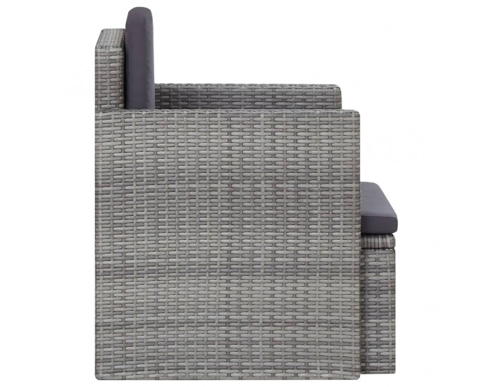 Sonata Градински стол с възглавници, полиратан, сив