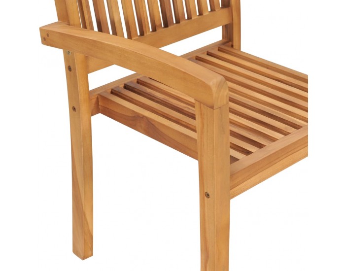 Sonata Стифиращи градински трапезни столове, 2 бр, тиково дърво масив