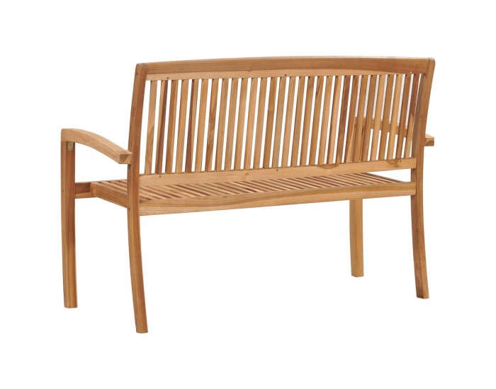 Sonata 2-местна стифираща градинска пейка, 128,5 cм, тик масив