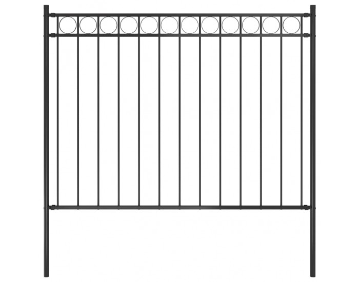 Sonata Градинска ограда, стомана, 1,7x1,2 м, черна