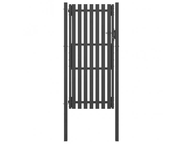 Sonata Градинска порта за ограда, стомана, 1x2,5 м, антрацит