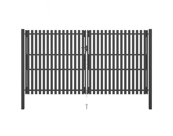 Sonata Градинска порта за ограда, стомана, 4x2,5 м, антрацит