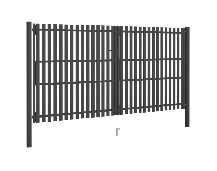 Sonata Градинска порта за ограда, стомана, 4x2,5 м, антрацит