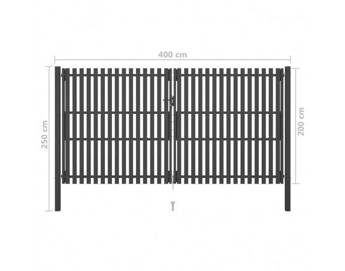 Sonata Градинска порта за ограда, стомана, 4x2,5 м, антрацит