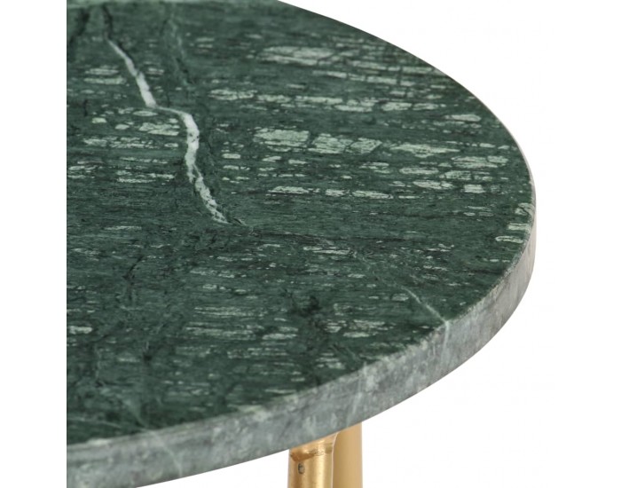 Sonata Кафе маса зелена 40x40x40 см естествен камък мраморна текстура