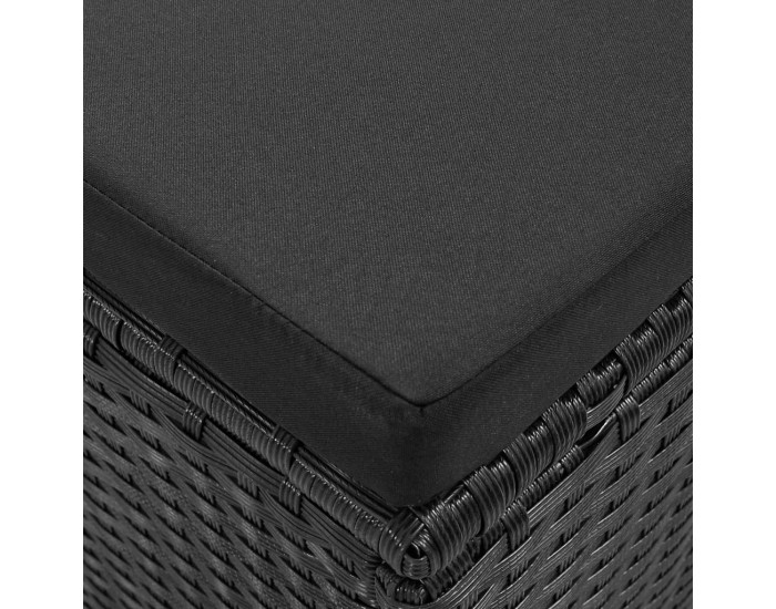 Sonata Градински комплект с възглавници, 4 части, полиратан, черен