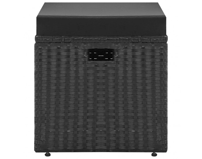 Sonata Градински комплект с възглавници, 4 части, полиратан, черен