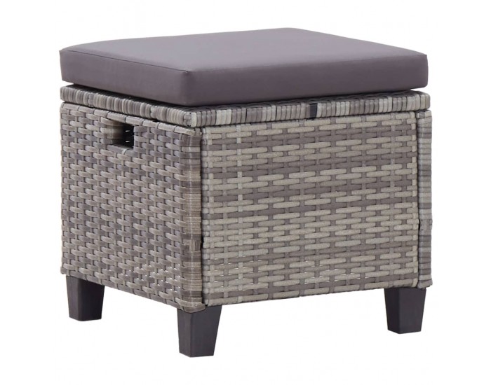 Sonata Градински комплект с възглавници, 6 части, полиратан, тъмносив