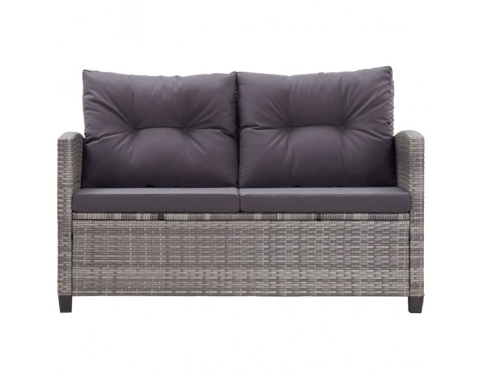 Sonata Градински комплект с възглавници, 6 части, полиратан, тъмносив