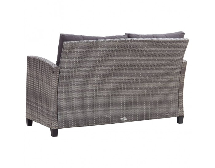 Sonata Градински комплект с възглавници, 6 части, полиратан, тъмносив