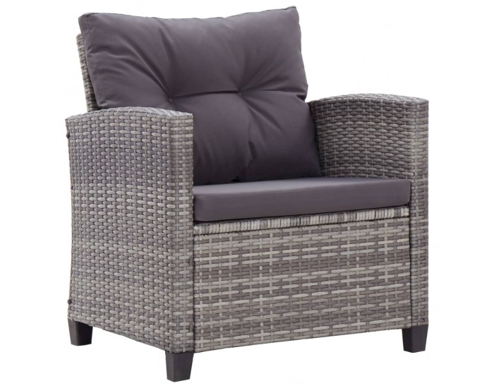 Sonata Градински комплект с възглавници, 6 части, полиратан, тъмносив