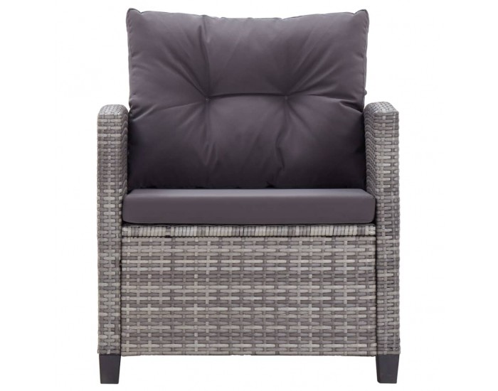 Sonata Градински комплект с възглавници, 6 части, полиратан, тъмносив