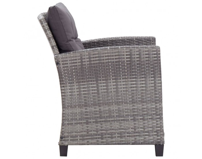 Sonata Градински комплект с възглавници, 6 части, полиратан, тъмносив