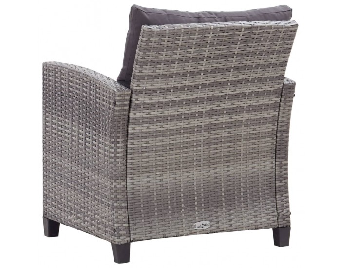 Sonata Градински комплект с възглавници, 6 части, полиратан, тъмносив