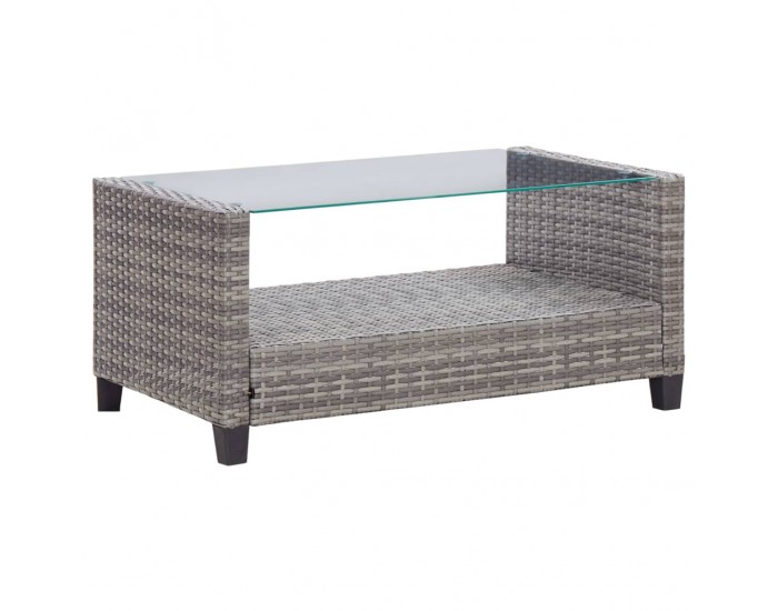 Sonata Градински комплект с възглавници, 6 части, полиратан, тъмносив