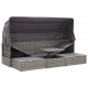 Sonata Градинско легло с покрив смесено сиво 200x60x124 см полиратан