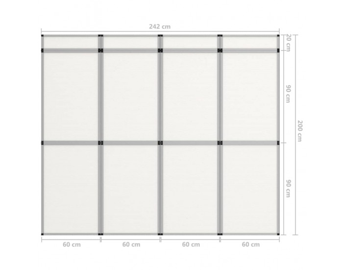Sonata Сгъваема експо стена, 12 панела, 242x200 см, бяла