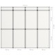 Sonata Сгъваема експо стена, 12 панела, 242x200 см, бяла
