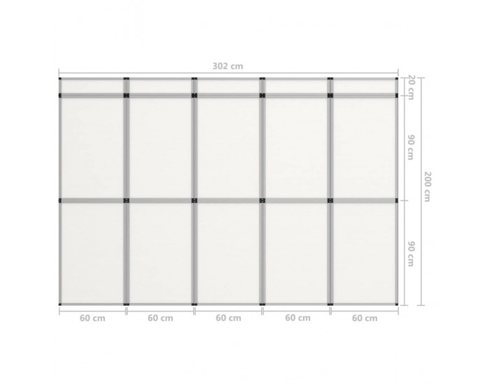 Sonata Сгъваема експо стена, 15 панела, 302x200 см, бяла
