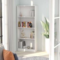 Sonata 4-етажна библиотека, бяла, 60x24x142 см, ПДЧ - Дневна