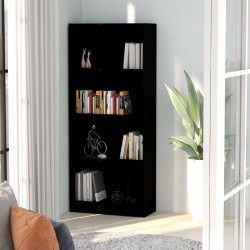 Sonata 4-етажна библиотека, черна, 60x24x142 см, ПДЧ - Дневна