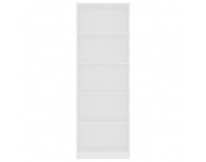 Sonata 5-етажна библиотека, бяла, 60x24x175 см, ПДЧ