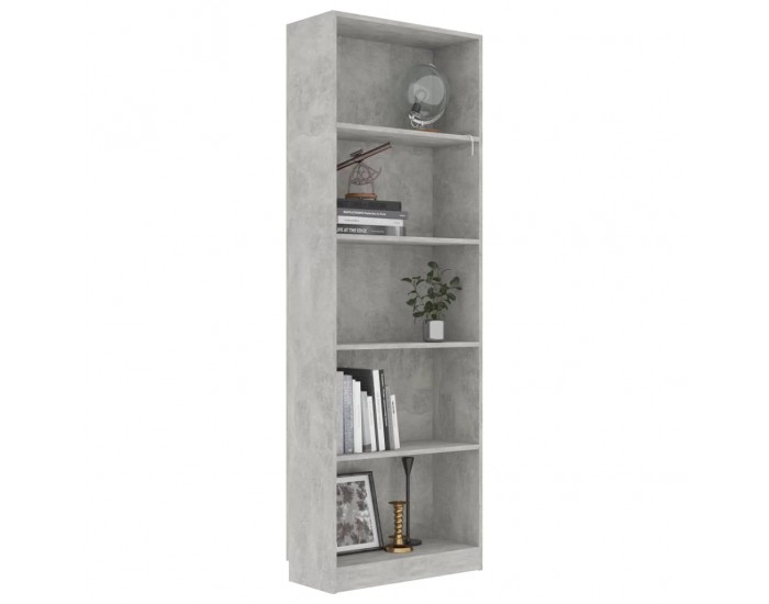 Sonata 5-етажна библиотека, бетонно сива, 60x24x175 см, ПДЧ Sonata 5-етажна библиотека, бетонно сива, 60x24x175 см, ПДЧ