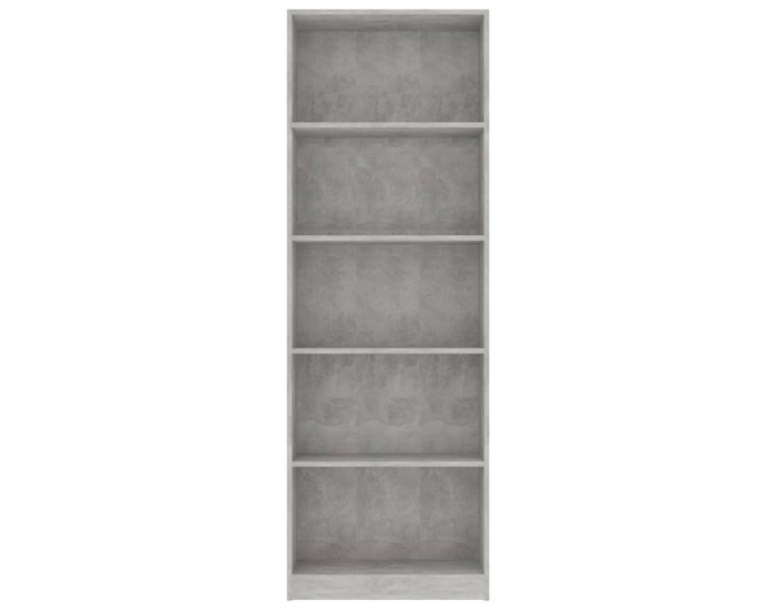 Sonata 5-етажна библиотека, бетонно сива, 60x24x175 см, ПДЧ